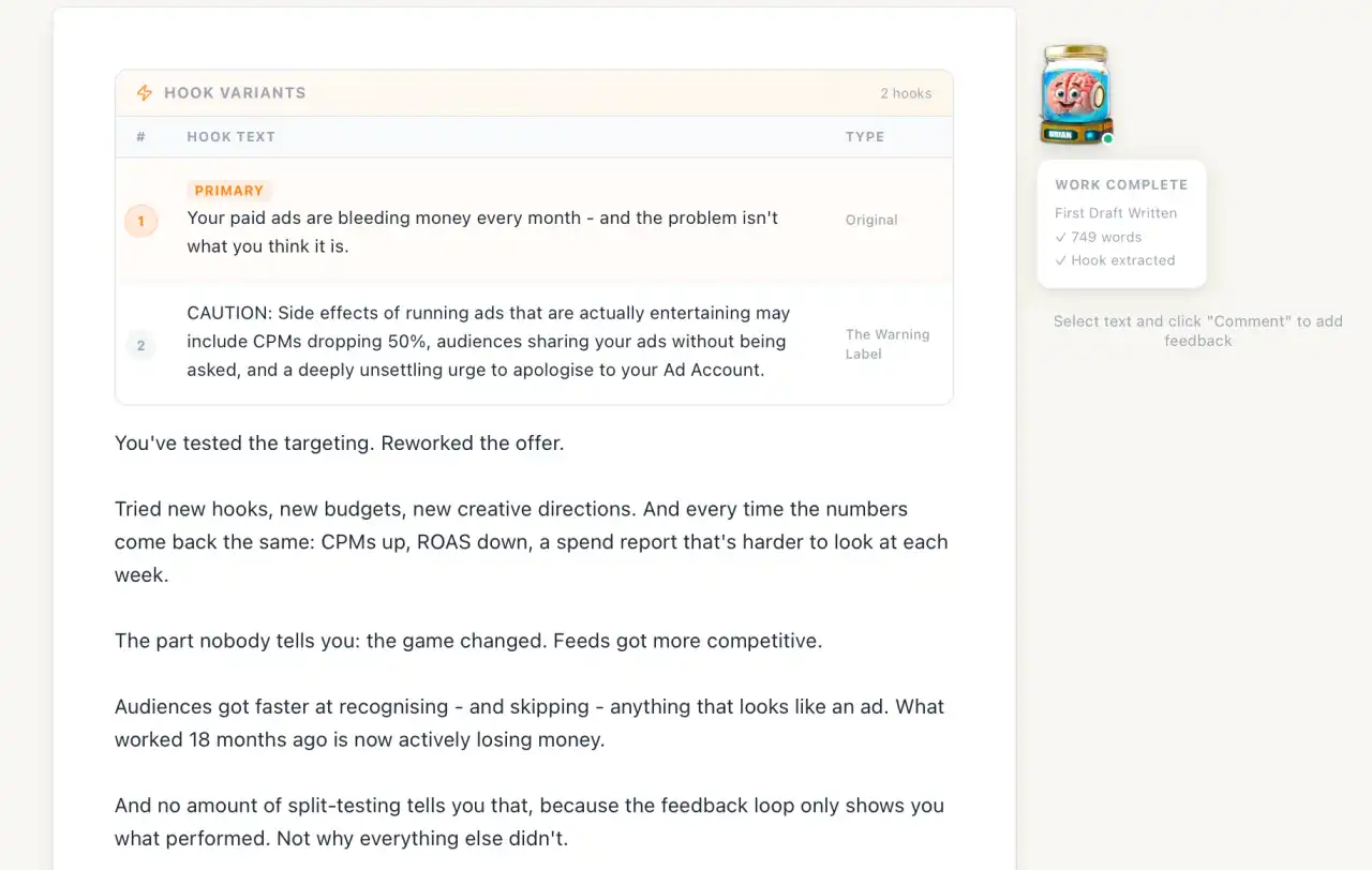 Brian Create - Ad Copy Generator & Punch-Up Editor